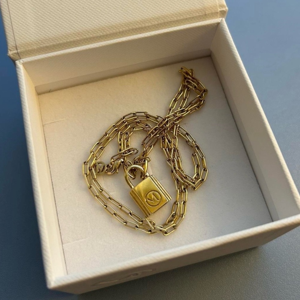Mejuri Lock Necklace 18k Gold Vermeil